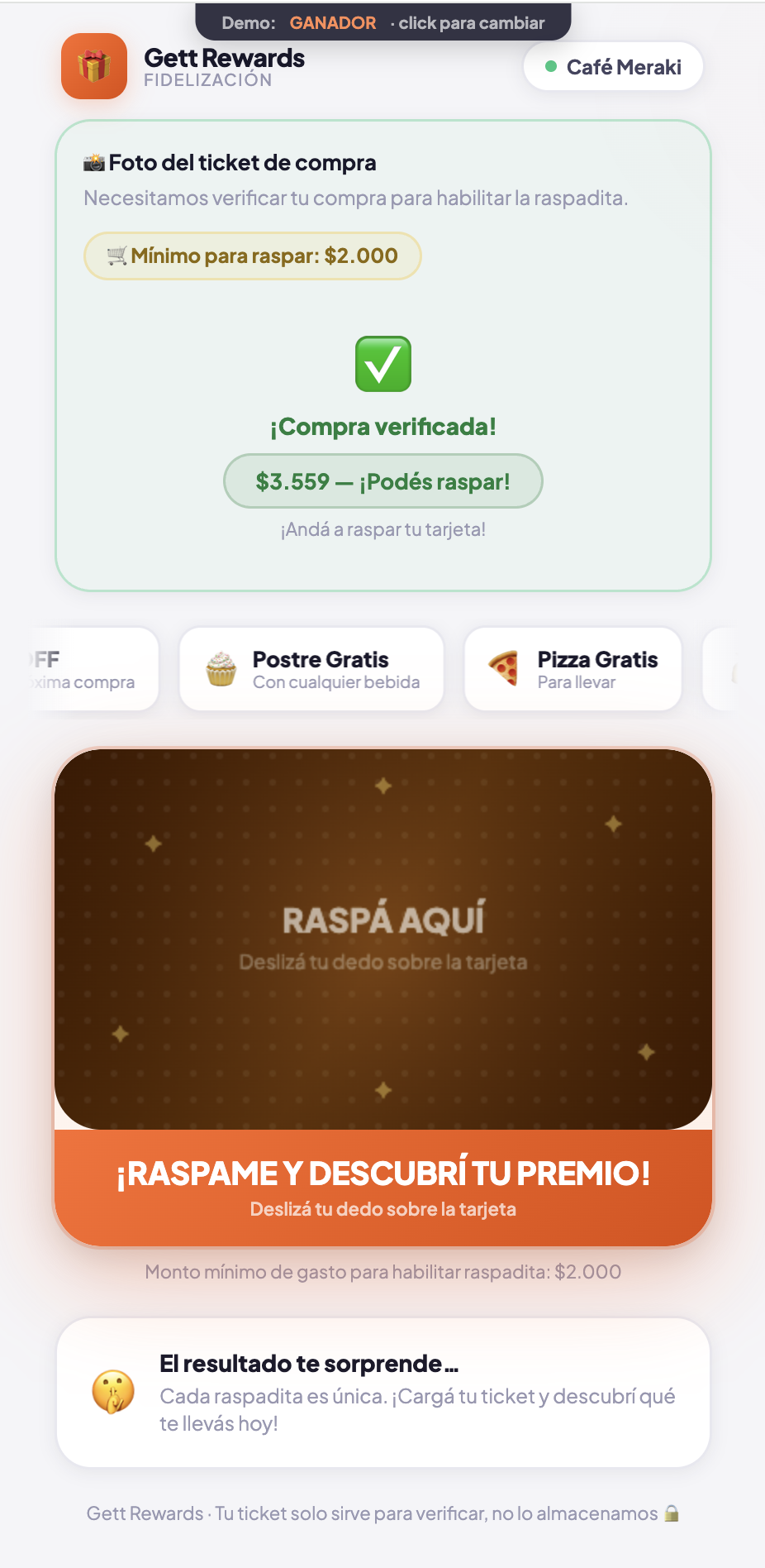 Fotografiá el ticket